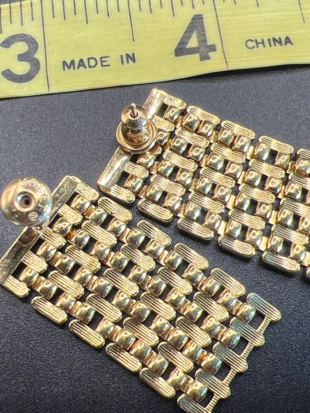Monet Gold Mesh Cascade Drop Earrings - Picture 3 of 4
